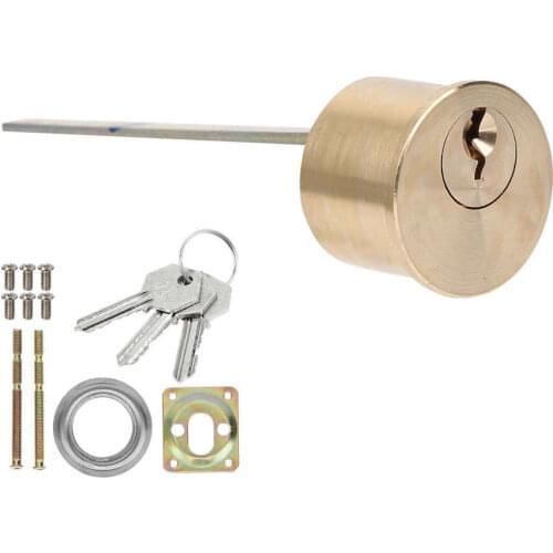 Copper Security Lock Round Interior Door Mechanical Lock Cylinder Deadbolt for Iron Wooden Doors with 3 Keys