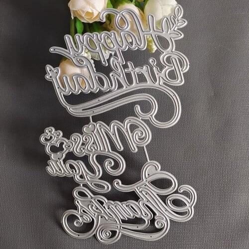 "Happy Birthdays"Metal Cutting Dies For DIY Scrapbooking/Card Making/Album Decorative Crafts Handmade Embossing Die Cuts