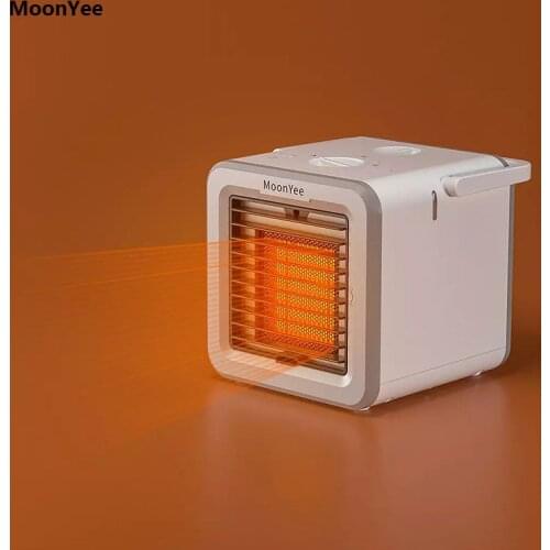MoonYee MINI Cooling and Heating Fan Air Conditioning Desktop Warm Air Machine Silent Four Seasons Two Speed Wind