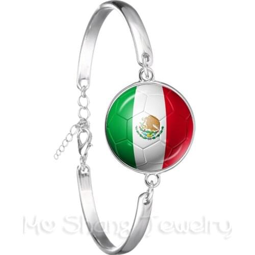 Trendy Football Bracelet 2018 World Cups National Flag Belgium,Brazil,Mexico,Morocco,Peru,Croatia,Costa Rica,Soccer Souvenirs