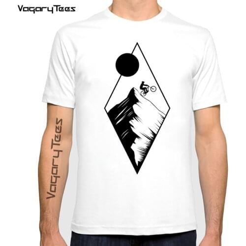 Vagarytees Fashion Vintage MTB Black Sun Print tshirt Creative Heartbeat stimulated extreme sports Print Tops Hipster Man tshirt