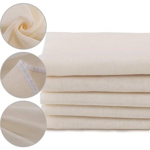 Muslin Cloths Reusable for Straining, Unbleached Pure Cotton Cheesecloth Cheese Clothes Weave Fabric Filter for Cooking Baking