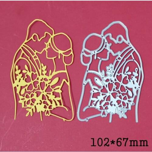 Bride Groom Kissing Couple Wedding Metal Cutting Dies For Stamp Scrapbooking Stencils DIY Paper Album Cards Decor Embossing 2020