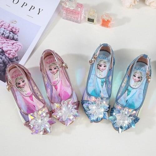 2019 new girls crystal shoes baby princess shoes children single shoes high heel childrens shoes EU size 26-37