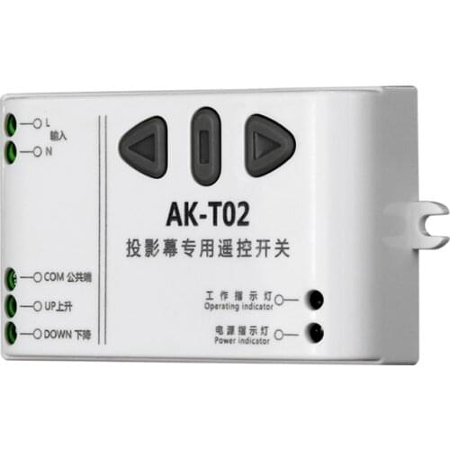 New T02 AC110V 220V 240V Intelligent digital RF wireless remote control switch system for projection screen Receivers