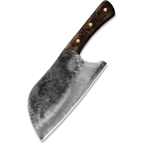 XYJ 8-inch Chef Butcher Knife Forged Stainless Steel Meat Chef Cleaver With Full Tang Handle For Kitchen Restaurant or Camping