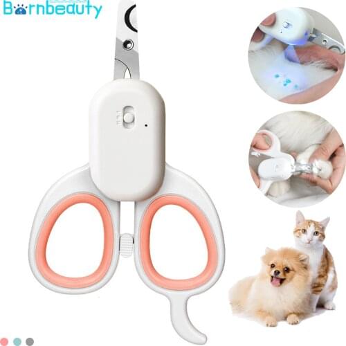 Pet Nail Cutter LED Light Nails Scissor Pet Dog Cat Paw Grooming Clipper Stainless Steel Bird Parrot Shear Animal Claw Nail Sci