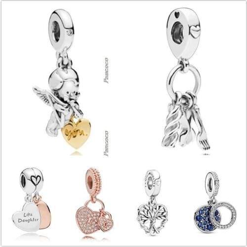 Original 925 Sterling Silver The Ultimate Matchmaker With Gold Love Heart Charm Beads Fit Pandora Bracelet & Necklace Jewelry