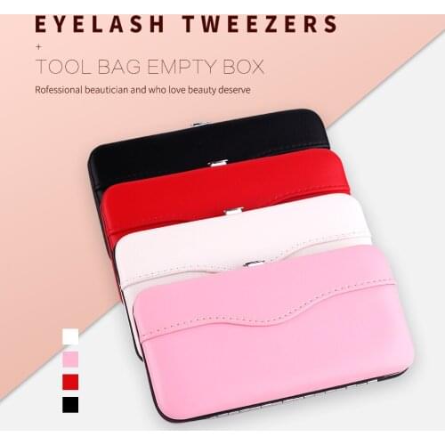 NEWCOME Eyelash Extension Tweezers PU Leather Case Eyelashes Graft Tweezer Storage Bag Protective Tweezers Box Beauty Tools
