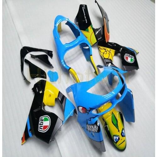 Custom motorcycle cowl for ZX-9R 1998 1999 ZX9R 98-99+Free bolts+yellow blue ABS Fairing M2