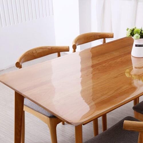 Transparency Waterproof Oilproof Matte Table Tablecloth Soft Glass Tablecloth PVC Table Cloth Kitchen Dining Table Cover Table