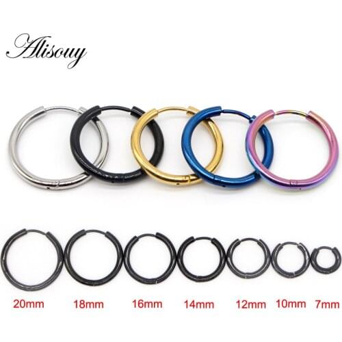 Alisouy 1 Pair 2.5mm New Vintage Rose Gold Multiple Small Circle Hoop Earrings for Women Jewelry Steam punk Ear Clip piercing