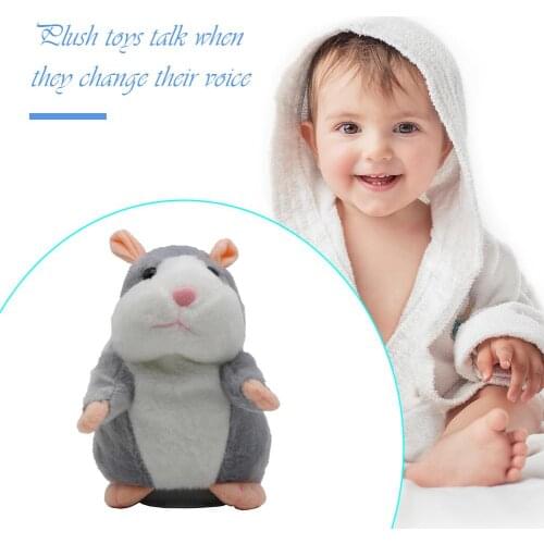 Funny Talking Hamster Stuffed Plush Animal Doll Sound Walking Speaking Record Repeat Educational Voice Changing Toys