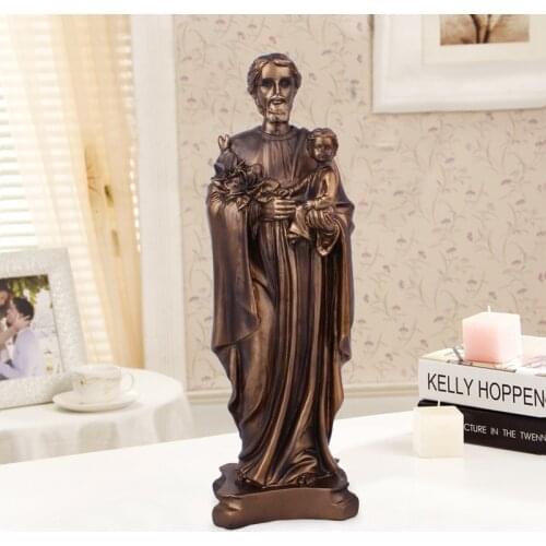 JESUS VIRGIN ANGEL STATU ORNAMENT HOME DECORATION RETRO JESUS CREATIVE BRONZE RESIN CHRISTIANITY SERIES MINIATURE FIGURINE R4591