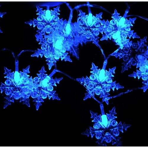10M led Garland Fairy Lights Snowflake Christmas Decorations for Home Shop Party Wedding Light Curtain Window 110V-220V EU Plug