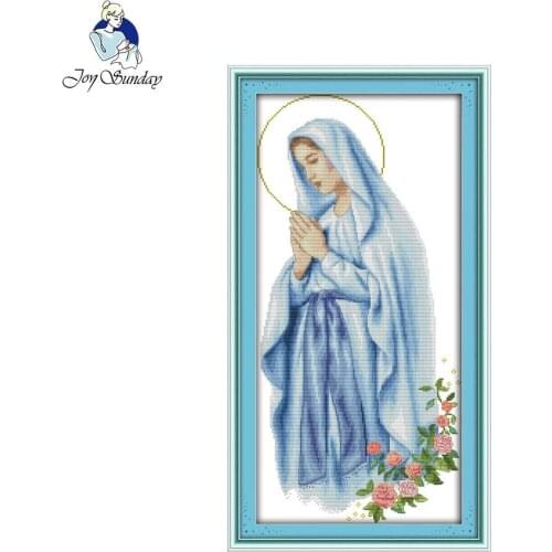 Joy Sunday Virgin Mary Patterns Cross Stitch Sets Handmade Needlework DIY Painting Cross Stitch Kits Embroidery Home Decoration