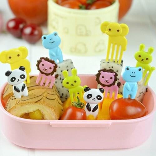 10pcs For Bento Kawaii Animal Food Fruit Picks Forks Lunch Box Accessory Decor Tool For Camping Picnic Kitchen