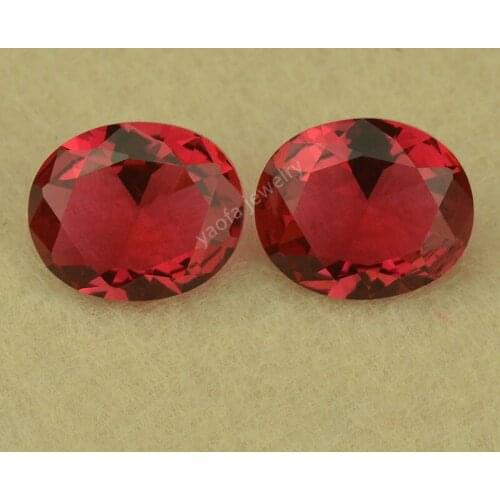 High Quality 5A 2x3~15x20mm 3# Light Rose Red Color Oval Shape Brilliant Cut Loose Synthetic Gems Glass Stone Beads For Jewelry