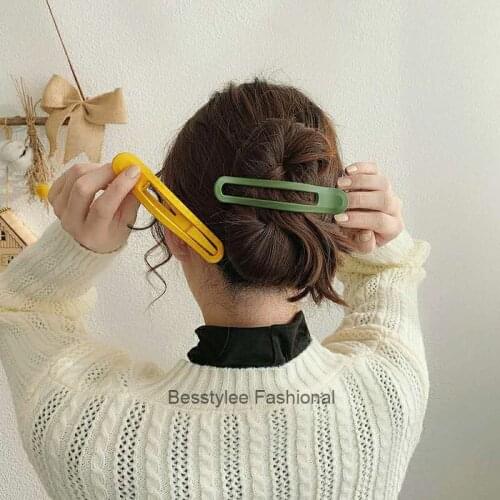 Women Large Hair Clamping Candy Color Hair Clip Seamless Plastic Duckbill Claw for Women Girls Simple Hairpins Hair Accessories