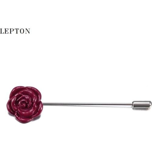 Lepton Rose Brooches for Women Elegant Brooch Pins 6 Colors Unisex Men Women Fashion Jewelry Rose Flowers Brooch Accessories