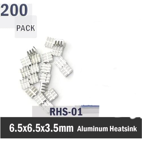 200pcs Aluminum MOS Mini IC Chipset Cooling Cooler Heat Sink Heatsink 6.5x6.5x3.5mm RHS-01