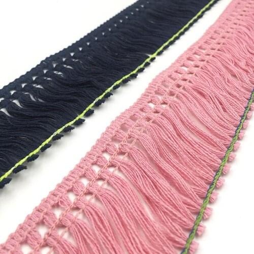 4meter Navy Blue Peach Lace cotton thread, fringed lace, tablecloth, sofa, curtains, and beard accessories