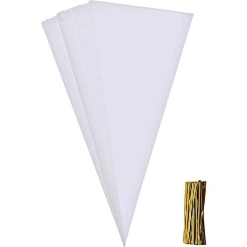 50Pcs Clear Cellophane Packing Bag Candy Bag Gift Bag Environmentally Friendly Chocolate Sweet Popcorn Plastic Bag With Tie Wire