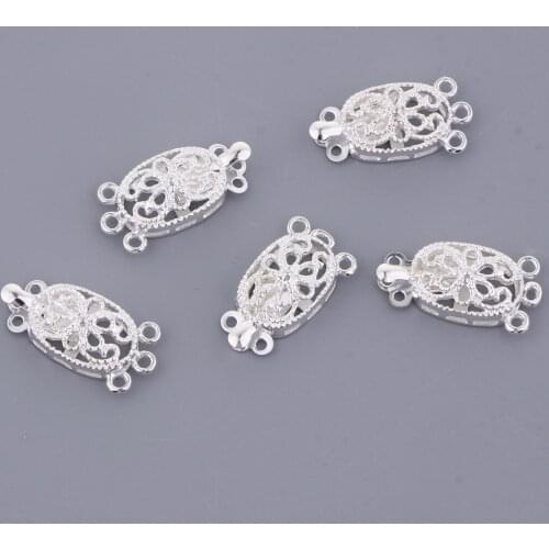 5x Silver Stainless Steel Box Clasp Charms For Bracelets DIY Findings Crafts