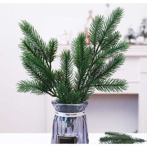 6pcs Green Leaf Christmas Leaves Decorations for Home Plastic Plant for Wedding Decorative Flowers Wreaths DIY Artificial Plants