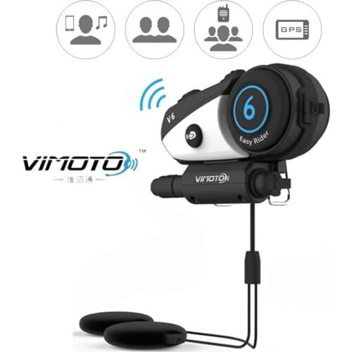 English Version Bluetooth Intercom Vimoto V6 600mAh Motorcycle Helmet Headset Multi-functional Stereo Headphones For Cell Phones