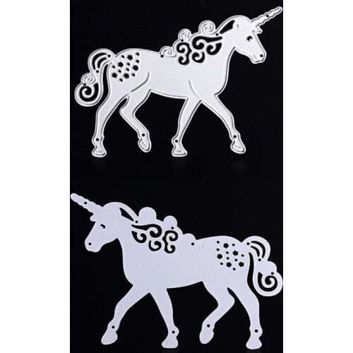 Unicorn Cutting Die For DIY Scrapbooking Decorative Paper Cards Hollow Horse Shape Stencil Cutting Die Template Frame Tool