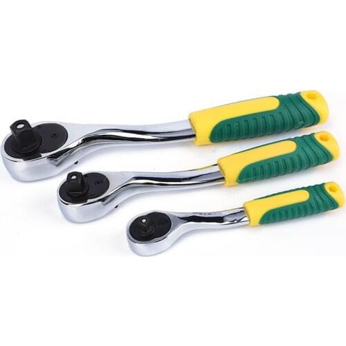 1/4,3/8,1/2"72 Teeth CR-V Universal Ratchet Handle Wrench Hand Tool Quick Chrome Plated Socket Ratchet Spanner Auto Repair Tools