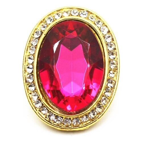 Hot Sale 6pcs Gold Color Ellipse Crystal Snap Buttons Rhinestone Snap Charms Fit 18mm/20mm Ginger DIY Snap Bracelet Jewelry