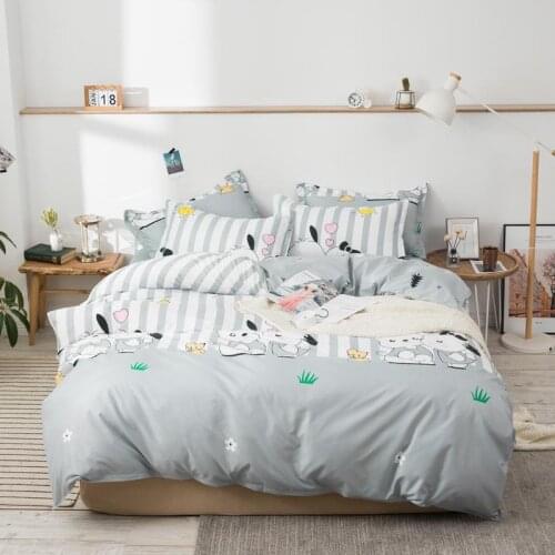 Cartoon Rabbit Bedding Set, Duvet Cover Pillowcase 3pcs 220x240,Child Quilt Covers Double Queen King Size Bed Sets Bedclothes