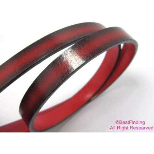 10mm Leather Dark side red leather cord 10x2mm leather strips