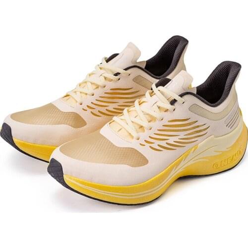 ONEMIX Women Yellow Running Sneakers Light Breathable Mesh Marathon Fitness Sneakers Non-slip Summer Outdoor Casual Sports Shoes