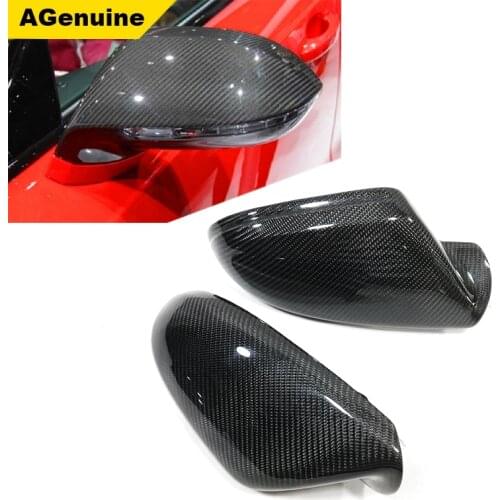 UV polish real carbon fiber side mirror covers rearview mirror caps for Audi A6 C7 2012-2019