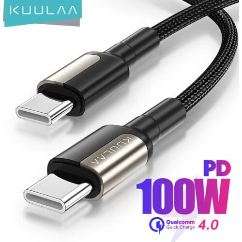 KUULAA USB Type C Cable to USB Type C Cable fast charging For Samsung S10 S9 PD 60W Quick Charge USB-C Cable for Type-C Devices