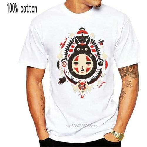 Ghibli Hayao Miyazaki Totoro no face Tee short sleeve women men cotton DIY T-Shirt fashion summer