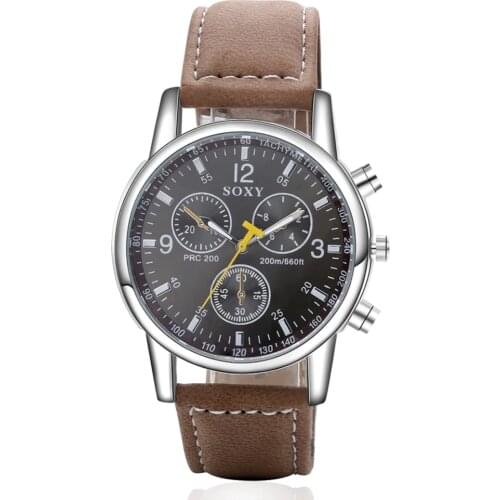 2020 New Hot Sell Luxury Brand SOXY Mens Watches Fashion Leather Straps Quartz Watch Popular Designer Men Watch Male Clock