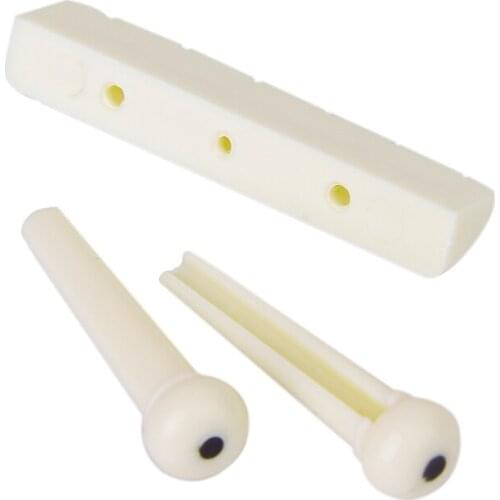 Set Rosewood Bridge Pins Saddle Nut Piezo Pickup For 6 String Acoustic Guitar