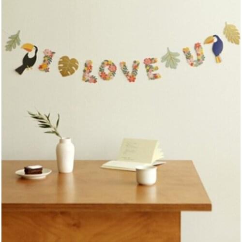 New Popular Tropical Hawaii Pineapple Flamingo Garland Bunting Banner Flags Garden Home Wedding Party Festival Event Decoration