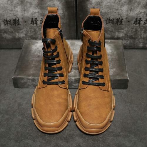 2019 New Autumn Fashion Men Ankle Boots Vintage Chelsea Non-Slip Outdoor Casual senaker Shoes Men High top shoes Boots PP-27