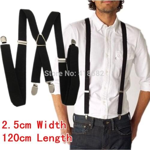 BD002-XL size 2016 Newest Mens Suspenders 2.5 *120cm Four Clips-on Adjustable women braces free shipping