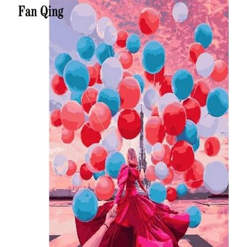 Full/Square Color Balloon Scenery 5D DIY Diamond Embroidery Full Square Round Drill Rhinestones Crafts Home Decor Gift