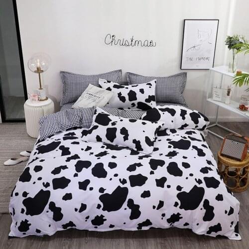 Bed Linens DROPSHIP Cow Stripe Bedding Home Sanding Bedclothes 3d Warm Bedding Double Single Sheet,Pillowcase Duvet Cover Sets