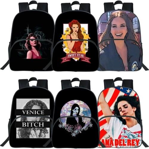 16 Inch Singer Lana Del Rey Backpack Boy Girl Bag Men Rucksack Kids Back To School Bookbag Teenager School Bags Women Mochila