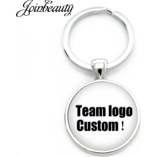 JOINBEAUTY Charm Custom Team logo Custom Photo keychain Glass Cabochon Jewelry For Team Souvenir Gift NA01