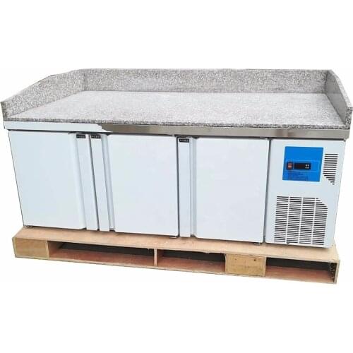 Stainless Steel Two Door Salad Cabinet Fruit Vegetable Fresh-Keeping Storage Freezer Convenient Work Bench