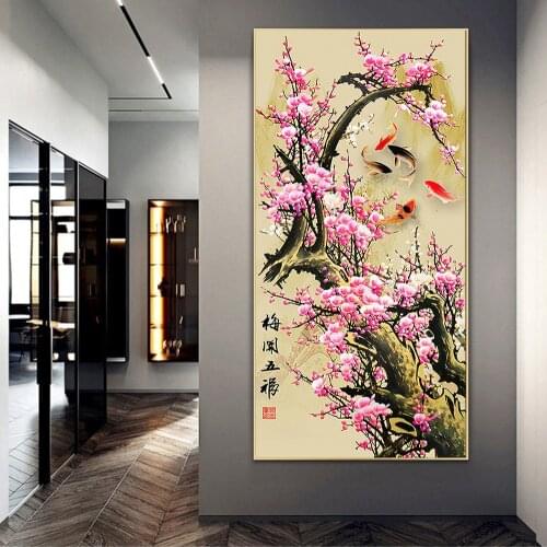 Modern Simple Plum Blossom Canvas Painting Flower Wall Art Print Printing Canvas Painting Wall Art Picture for Home Decortion